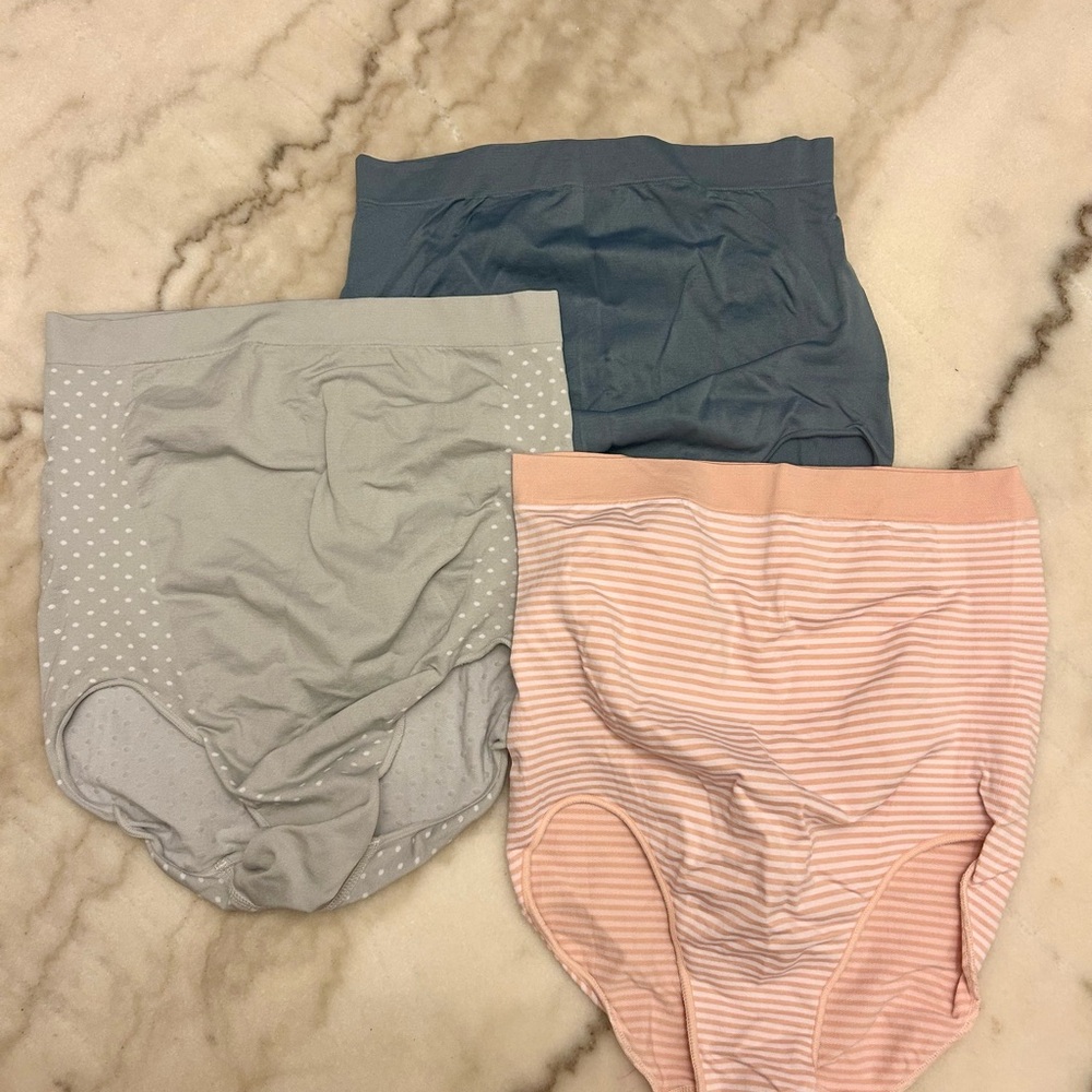 Maternity Over the Belly Panties Set - Blue, Gray, Pink